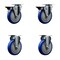 Service Caster 5'' Blue Poly Wheel Swivel Top Plate Caster Set with 2 Posi Brakes 2 Rigid, 4PK SCC-20S514-PPUB-BLUE-PLB-2-R-2 - alternate 1